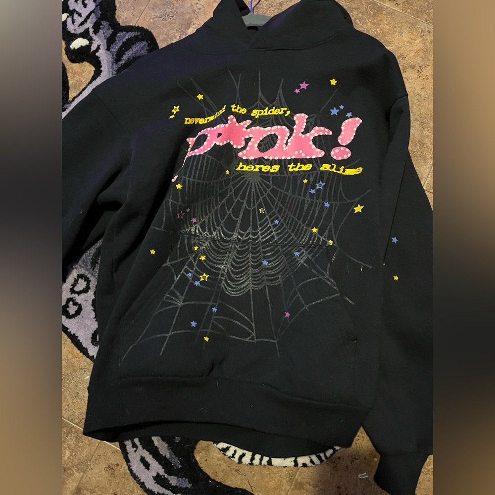 Sp5der hoodie color black size adult m from stock x barely worn